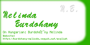 melinda burdohany business card